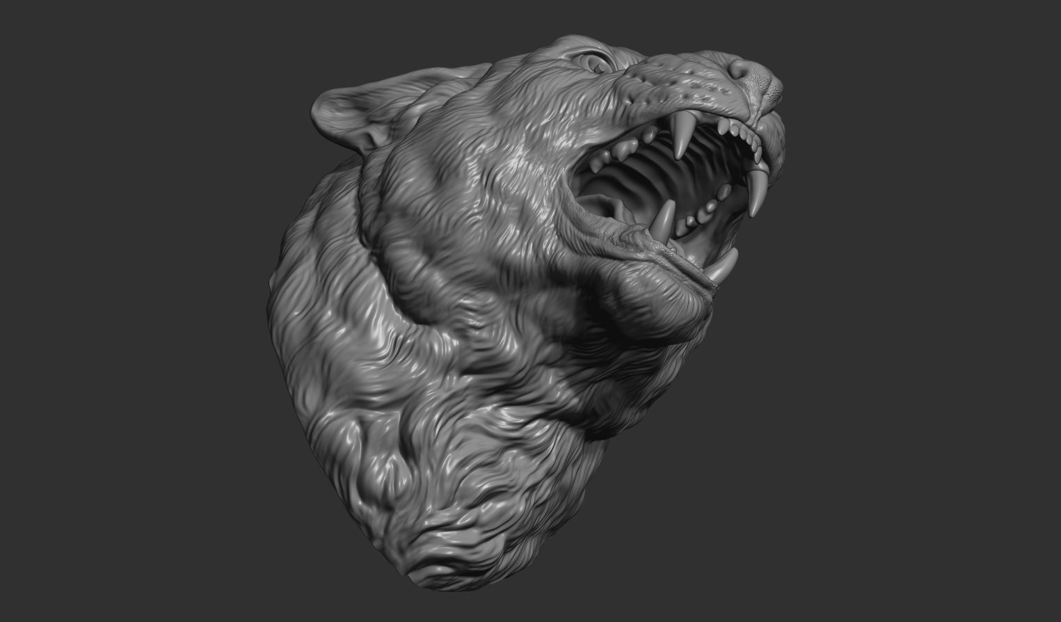 Panther grin head 3D print model_15