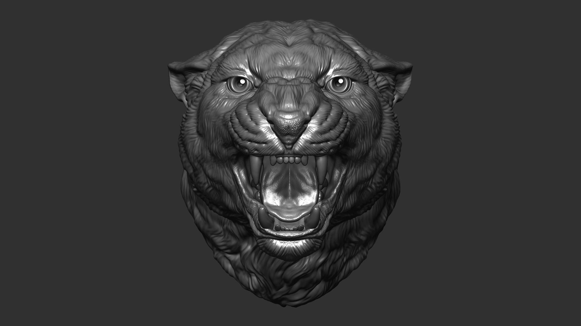  Panther grin head 3D print model_5