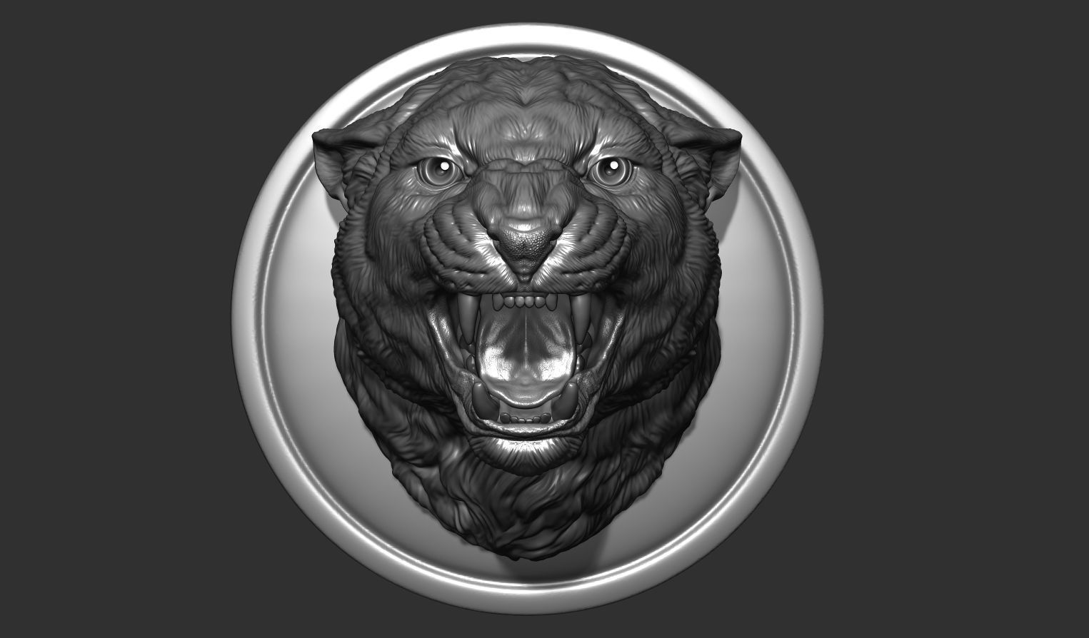  Panther grin head 3D print model_2