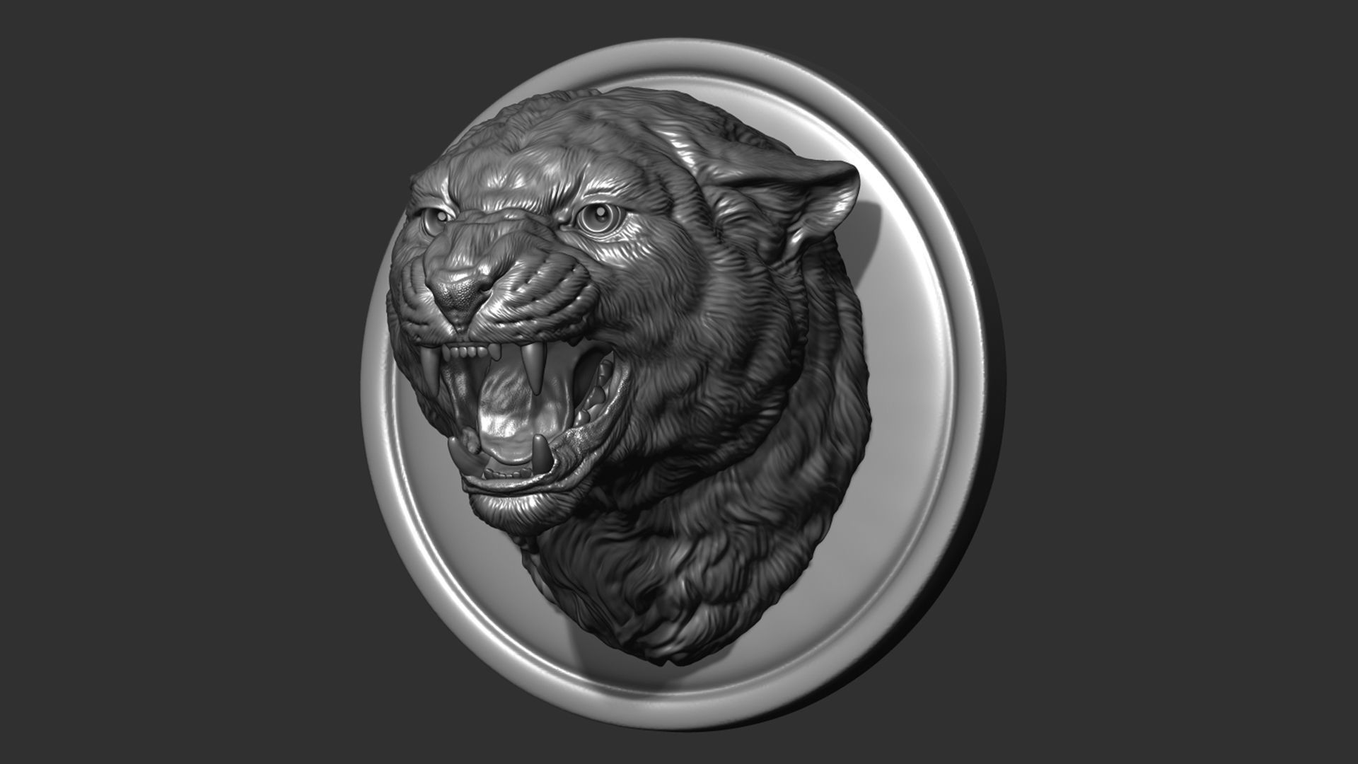  Panther grin head 3D print model_4