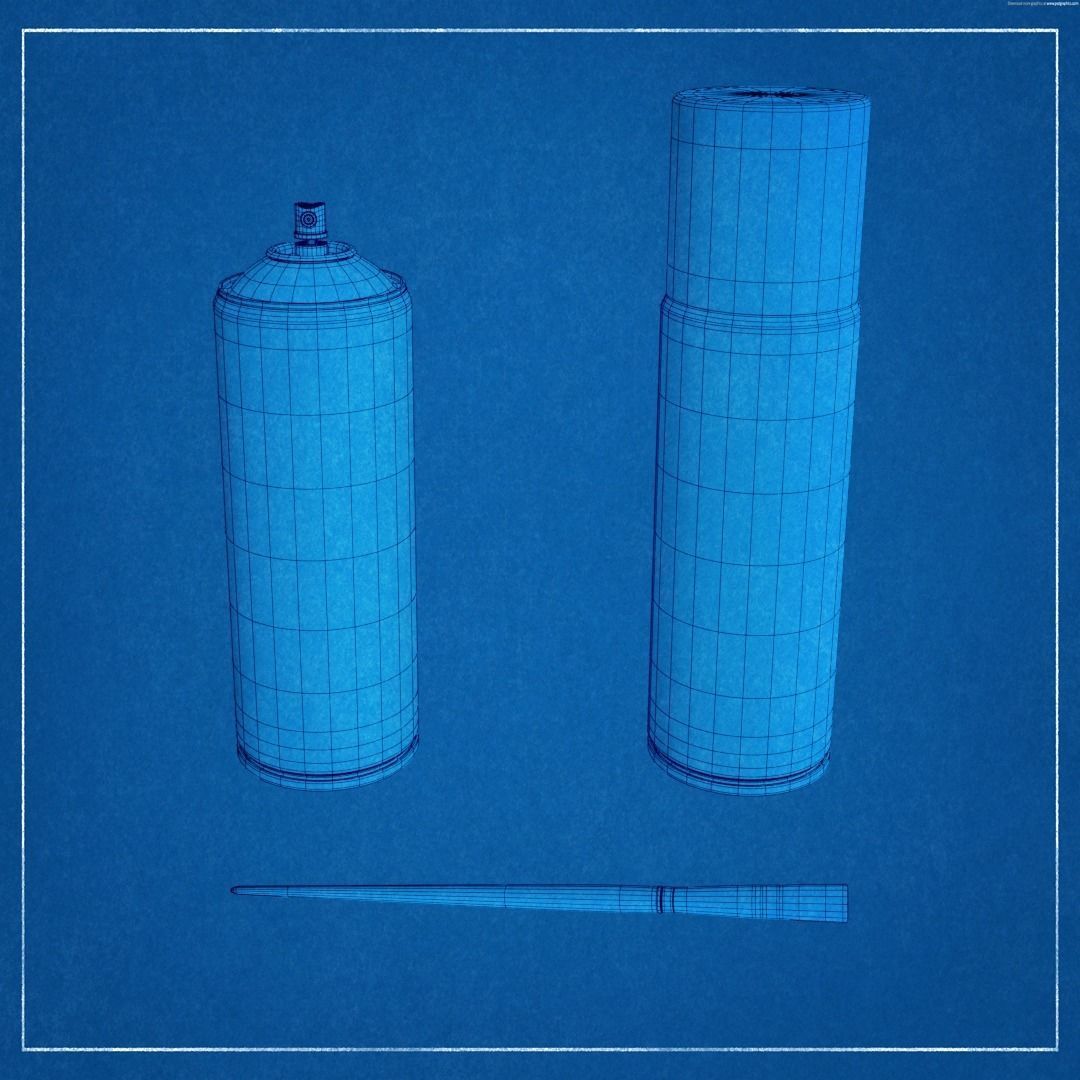 Paint Spray Bottle Colors 3D model_14