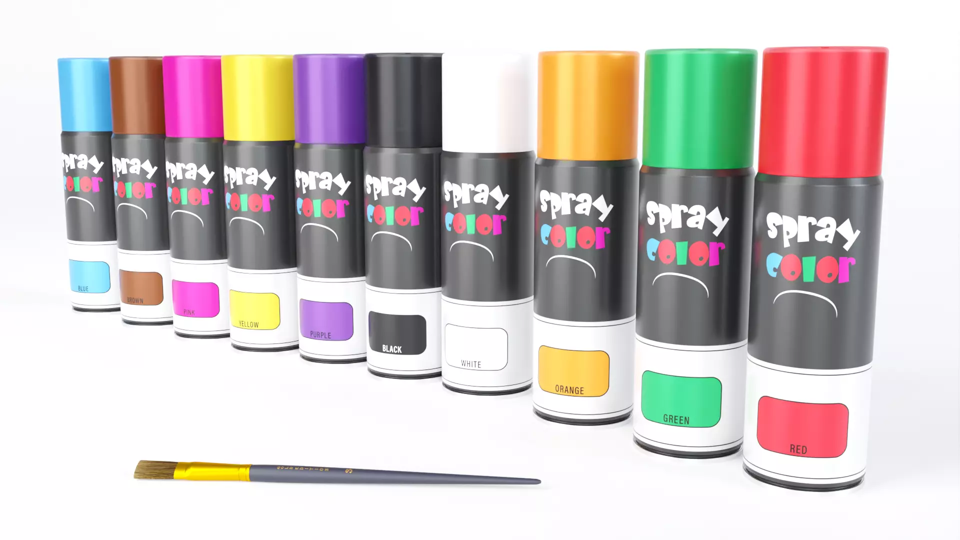 Paint Spray Bottle Colors 3D model_0