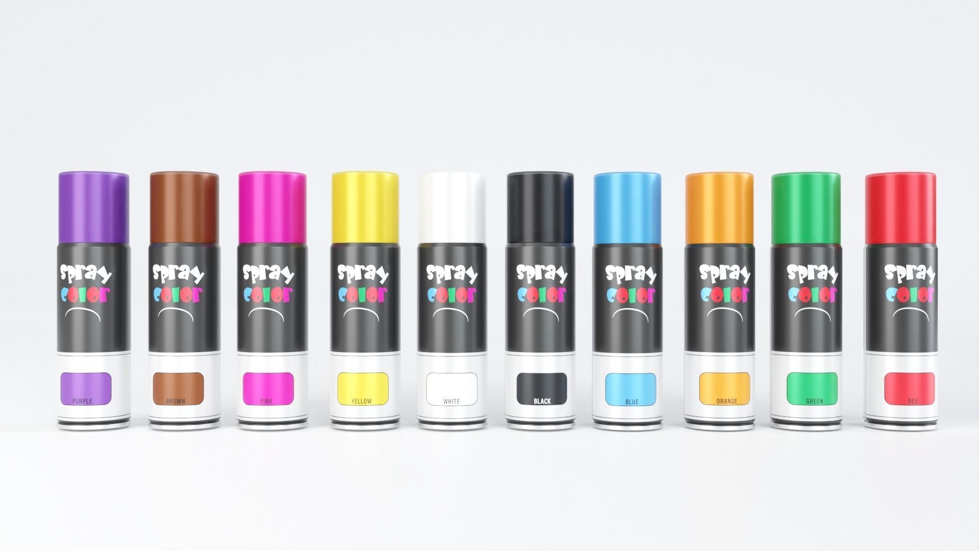 Paint Spray Bottle Colors 3D model_1