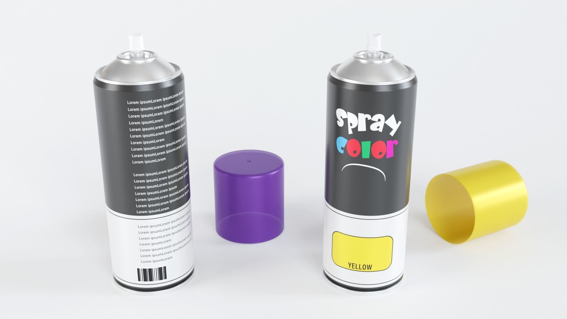 Paint Spray Bottle Colors 3D model_3