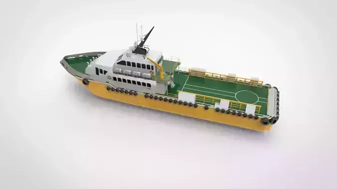 Crewboat Y ferry boat 3D model