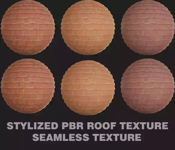 6 Stylized Seamless PBR Roof Textures