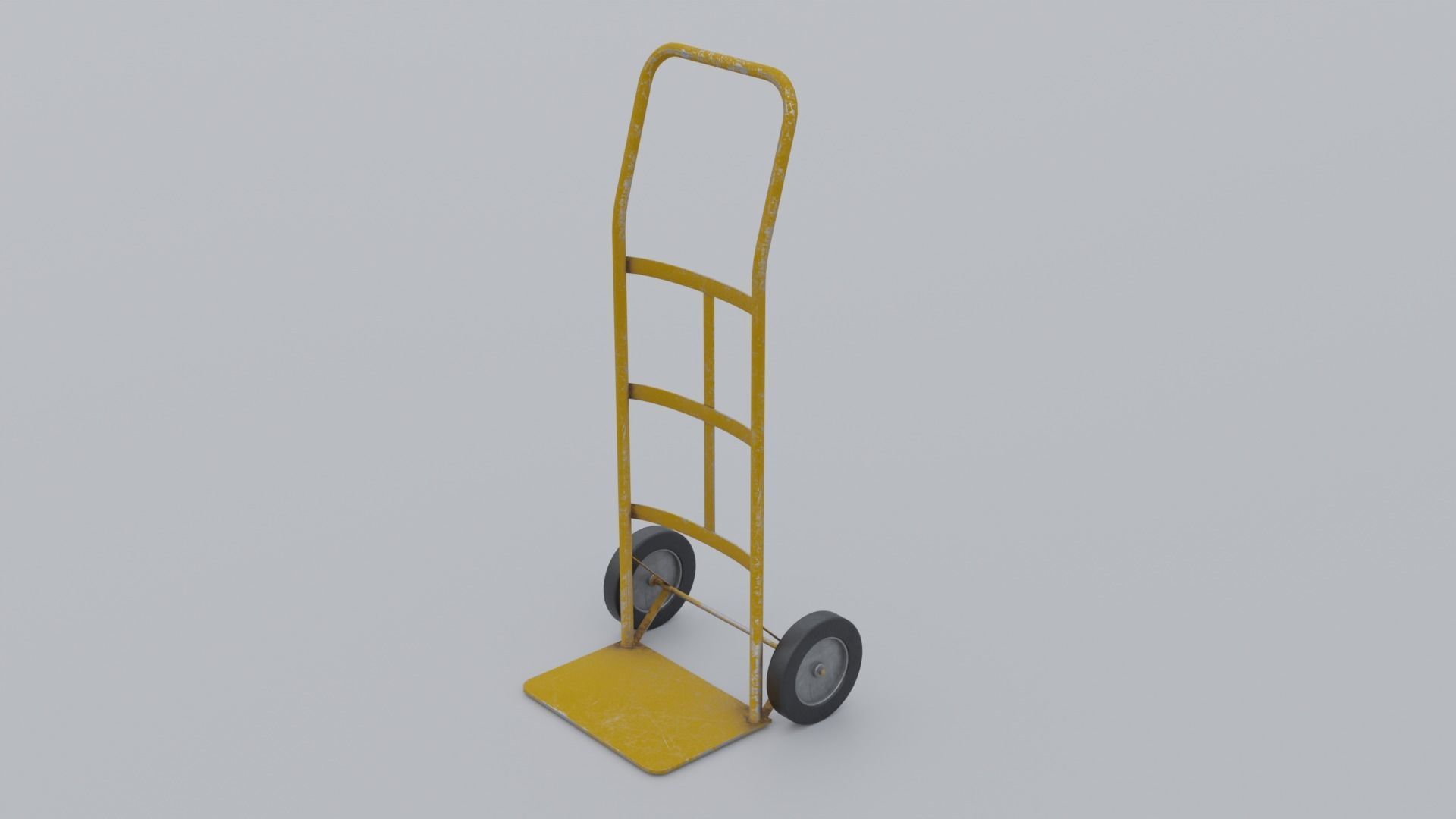 Hand Trolley Truck Low-poly 3D model_2