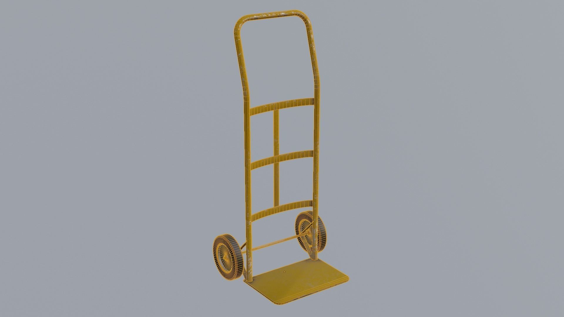 Hand Trolley Truck Low-poly 3D model_4