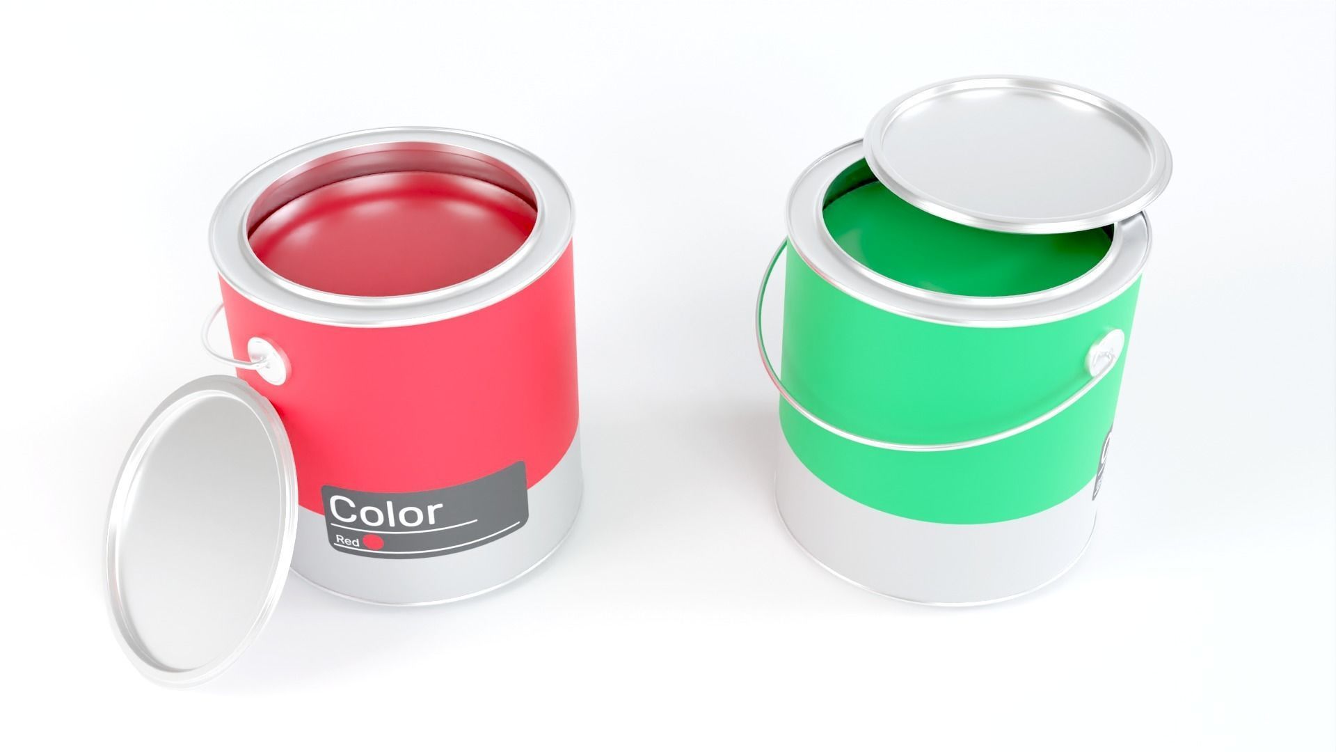 Paint Bucket Colors 3D model_4