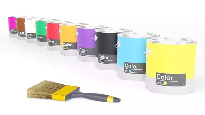 Paint Bucket Colors 3D model