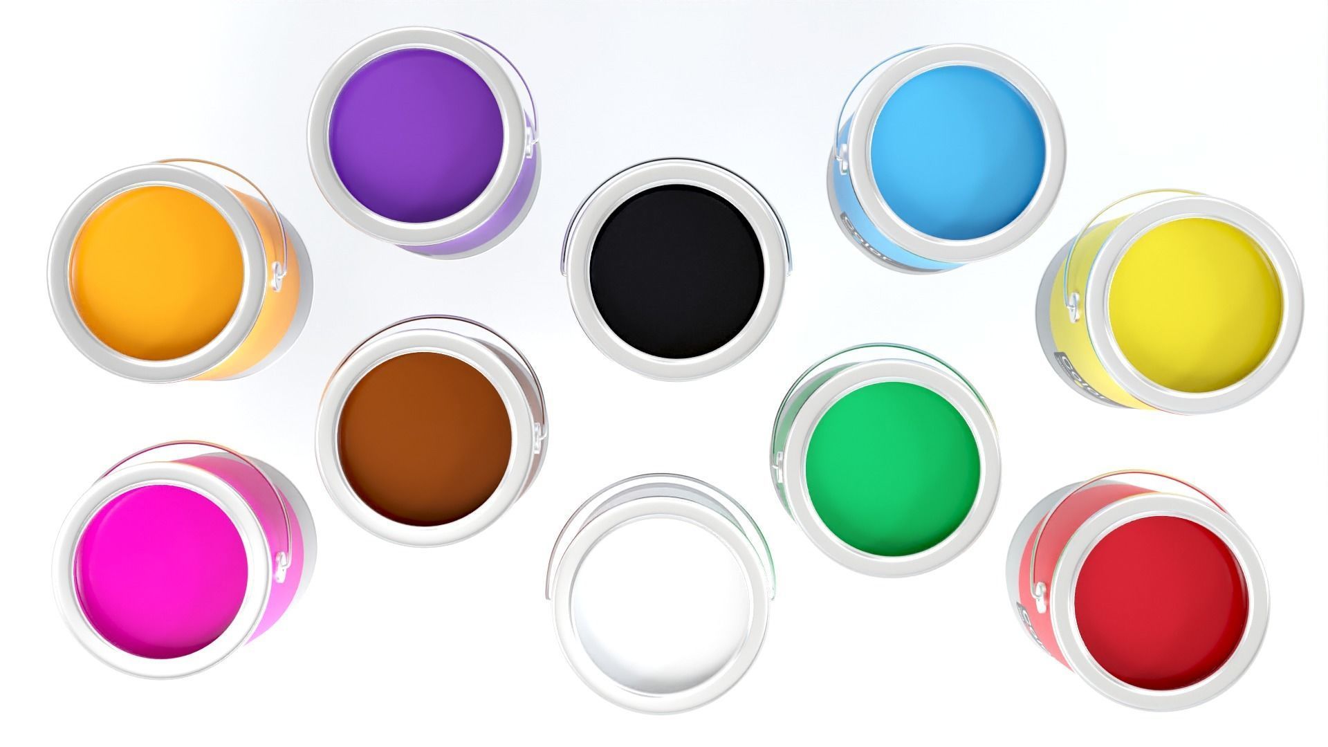 Paint Bucket Colors 3D model_7