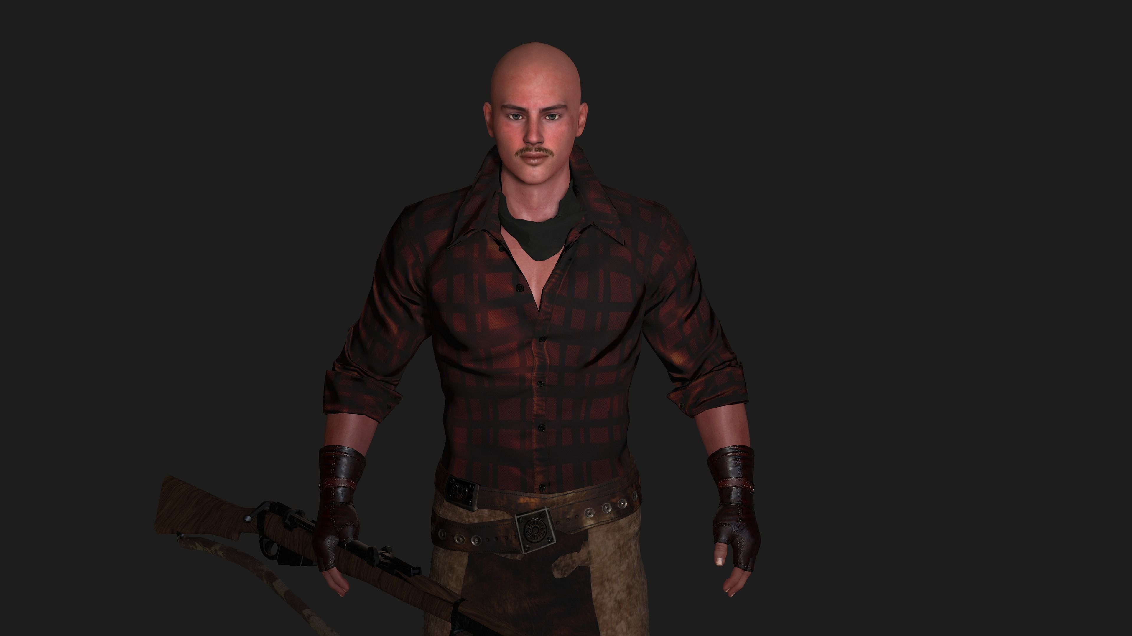 AAA 3D REALISTIC COWBOY CHARACTER 01 - GAME READY RIGGED Low-poly 3D model_17