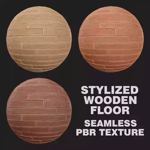 Stylized Wooden Floor Seamless PBR Texture