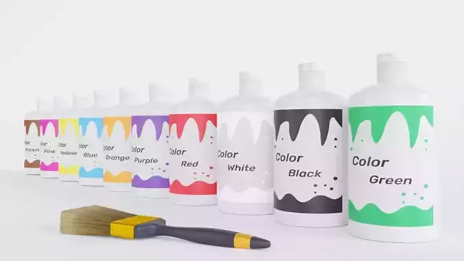 Paint Bottle Colors 3D model