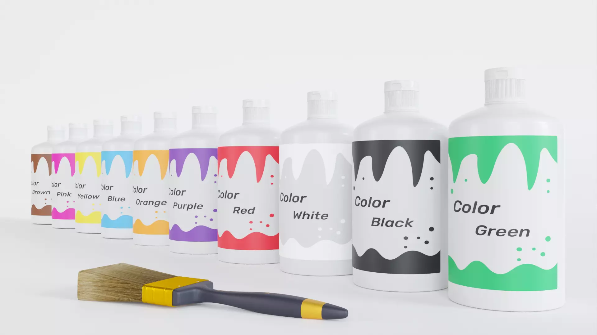Paint Bottle Colors 3D model_0