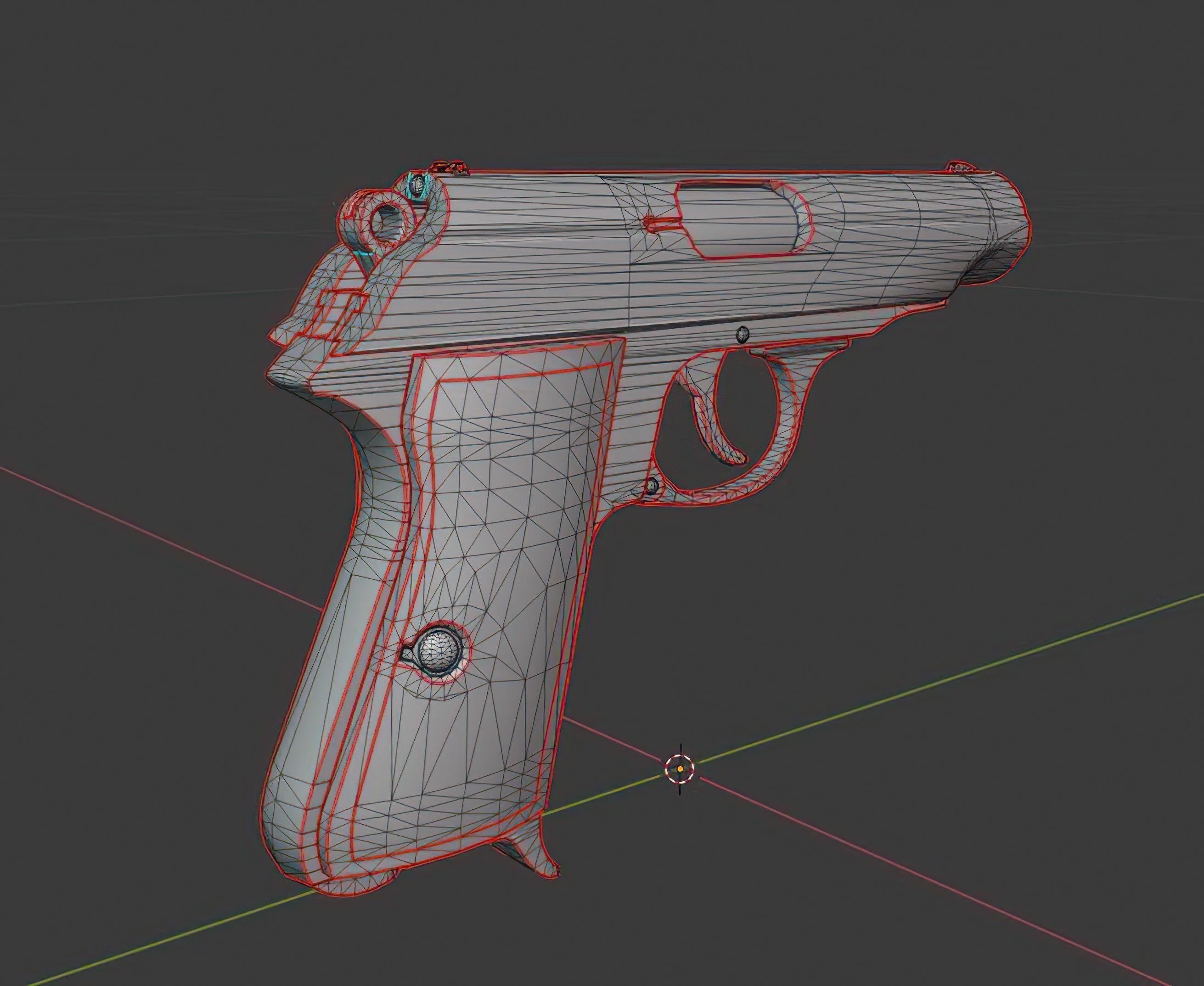 Turkish Pistol Kirikkale  - Rigged - Animated - Gameready Low-poly 3D model_12
