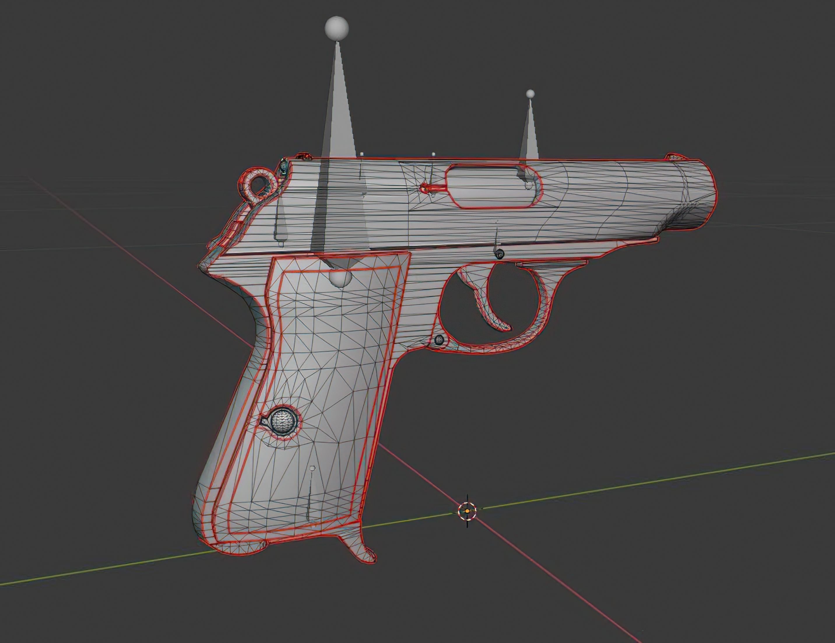 Turkish Pistol Kirikkale  - Rigged - Animated - Gameready Low-poly 3D model_11