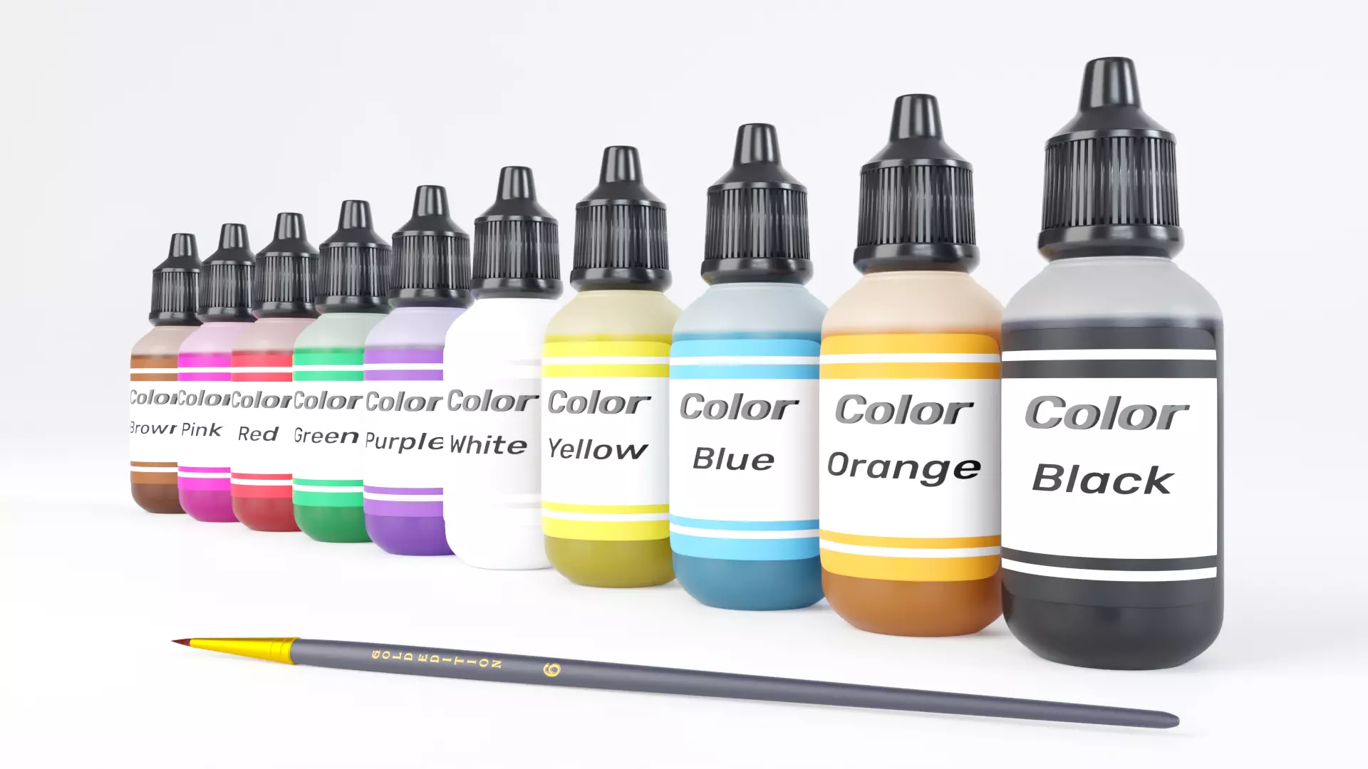 Game Paint Bottle Colors 3D model_0