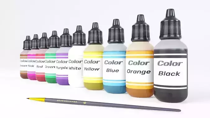 Game Paint Bottle Colors 3D model