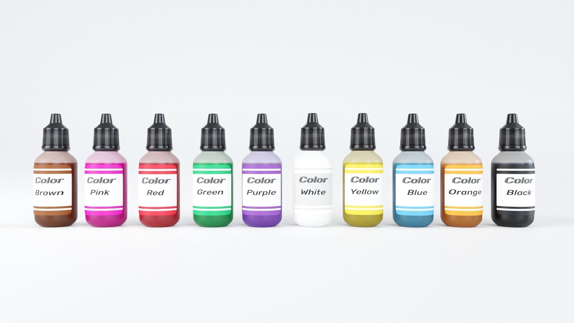 Game Paint Bottle Colors 3D model_1