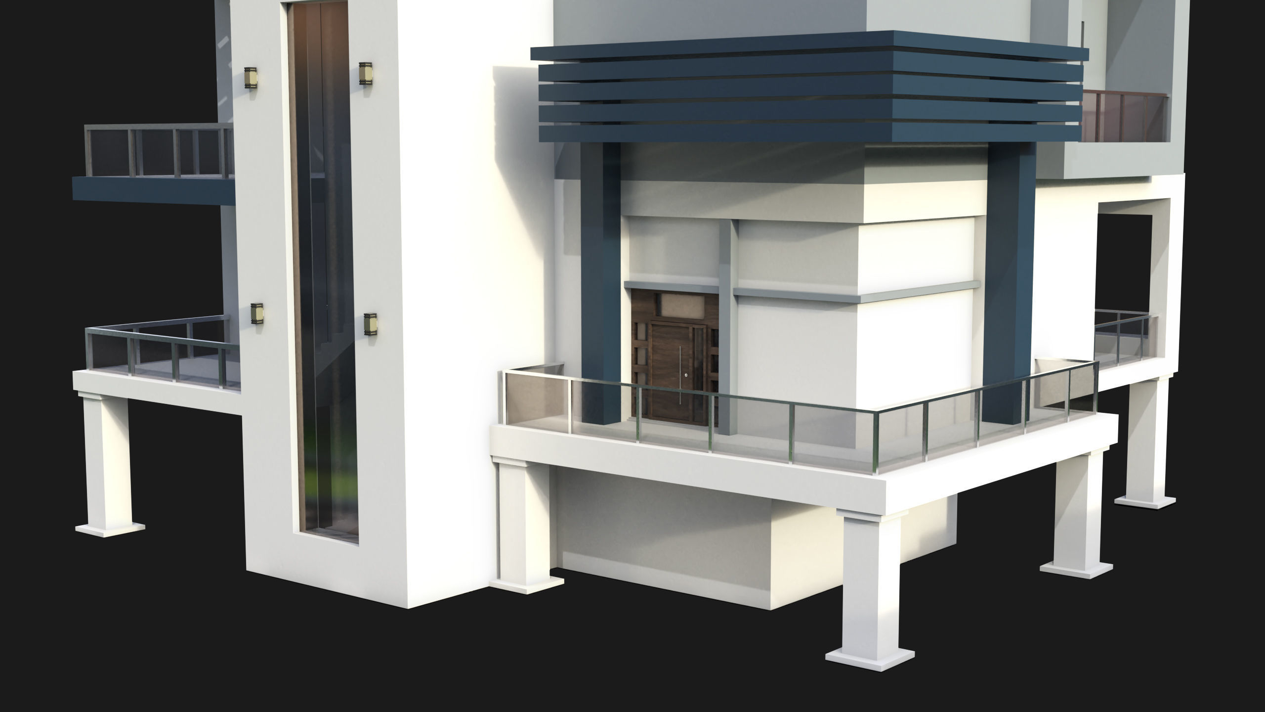 Modern House 02 All PBR Unity UE Textures Included Low-poly 3D model_15