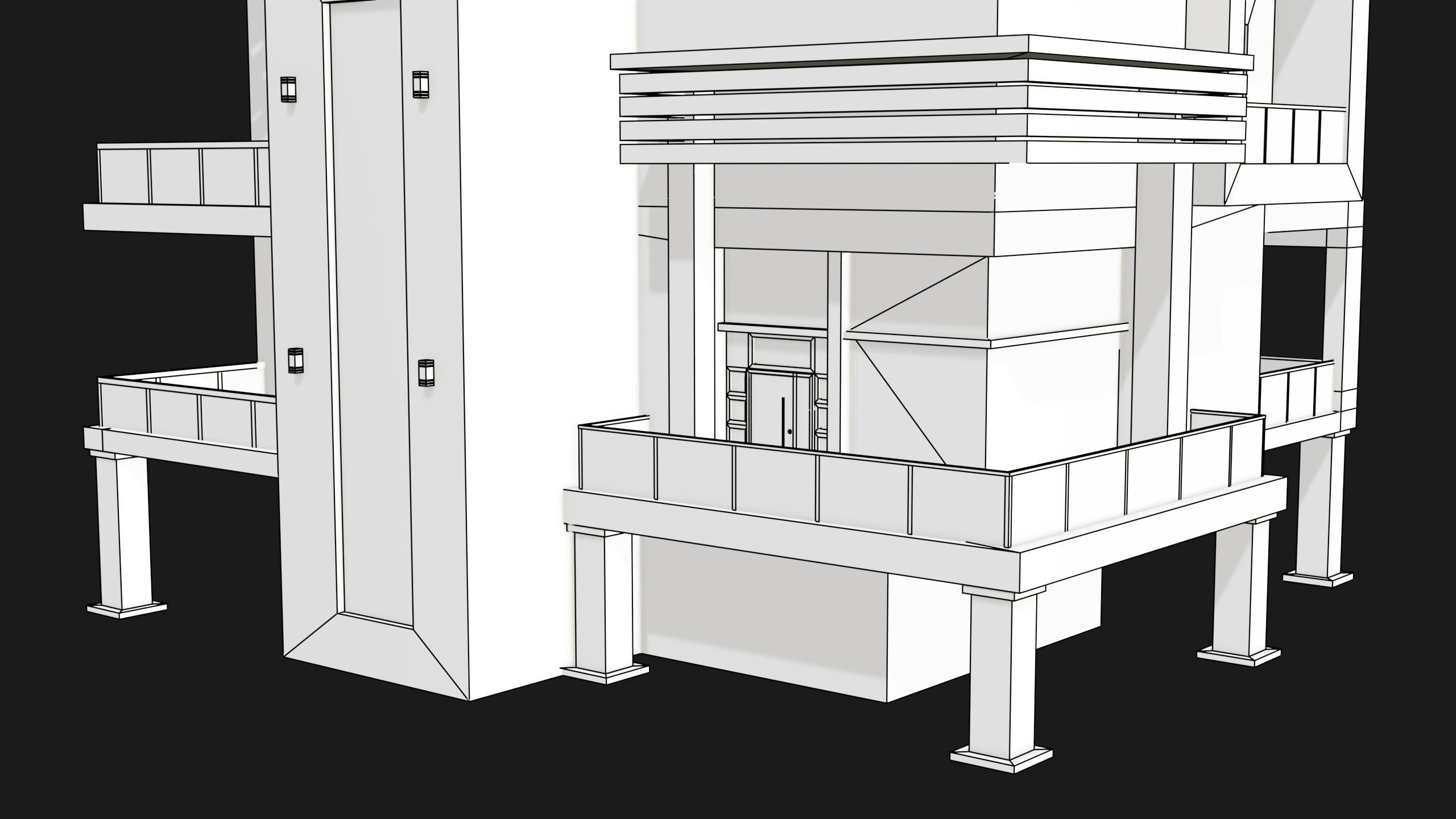 Modern House 02 All PBR Unity UE Textures Included Low-poly 3D model_25