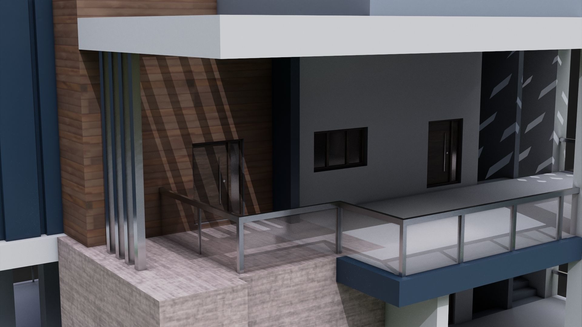 Modern House 02 All PBR Unity UE Textures Included Low-poly 3D model_7