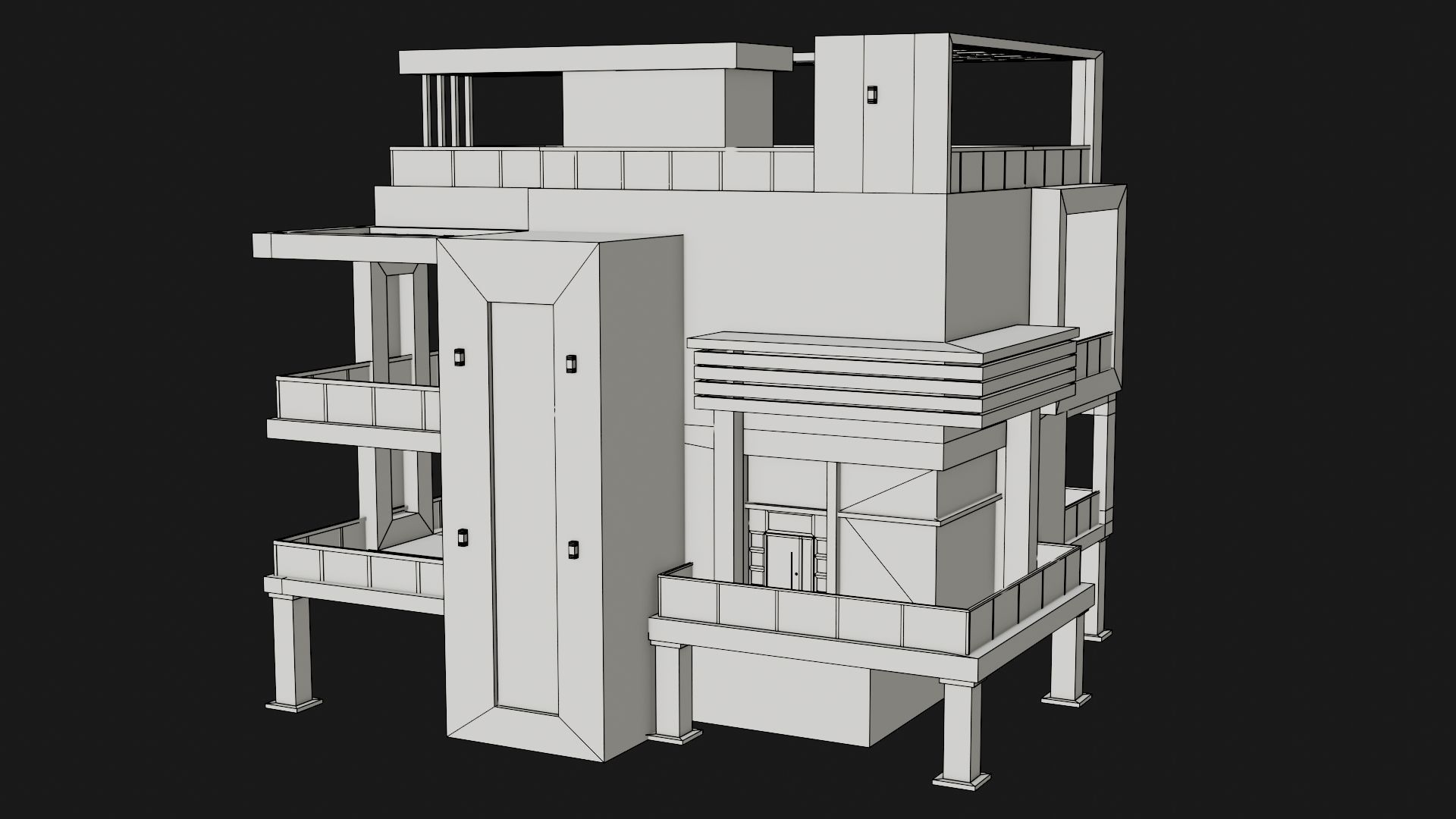 Modern House 02 All PBR Unity UE Textures Included Low-poly 3D model_21