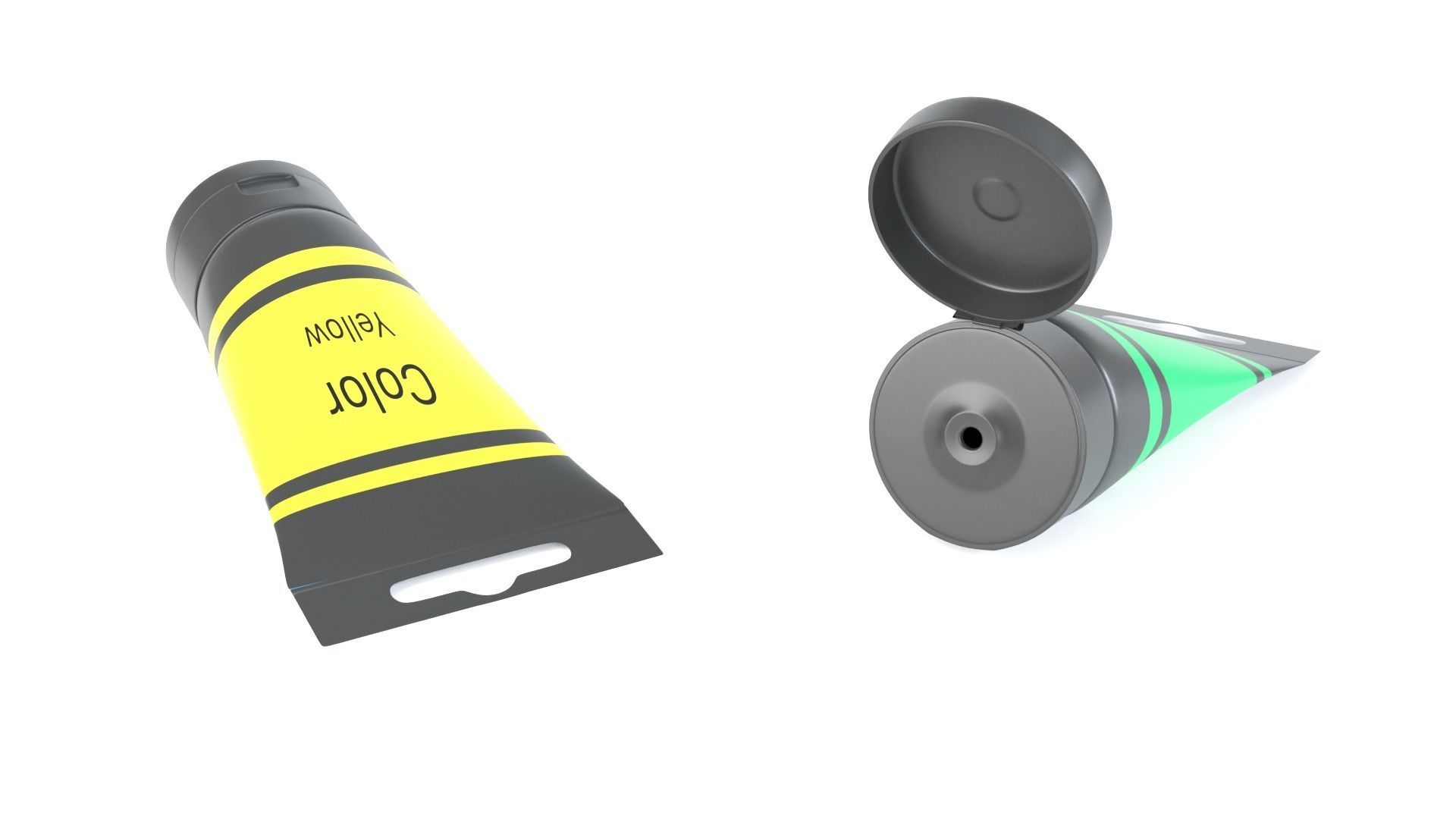 Acrylic Paint Pot Colors 3D model_4