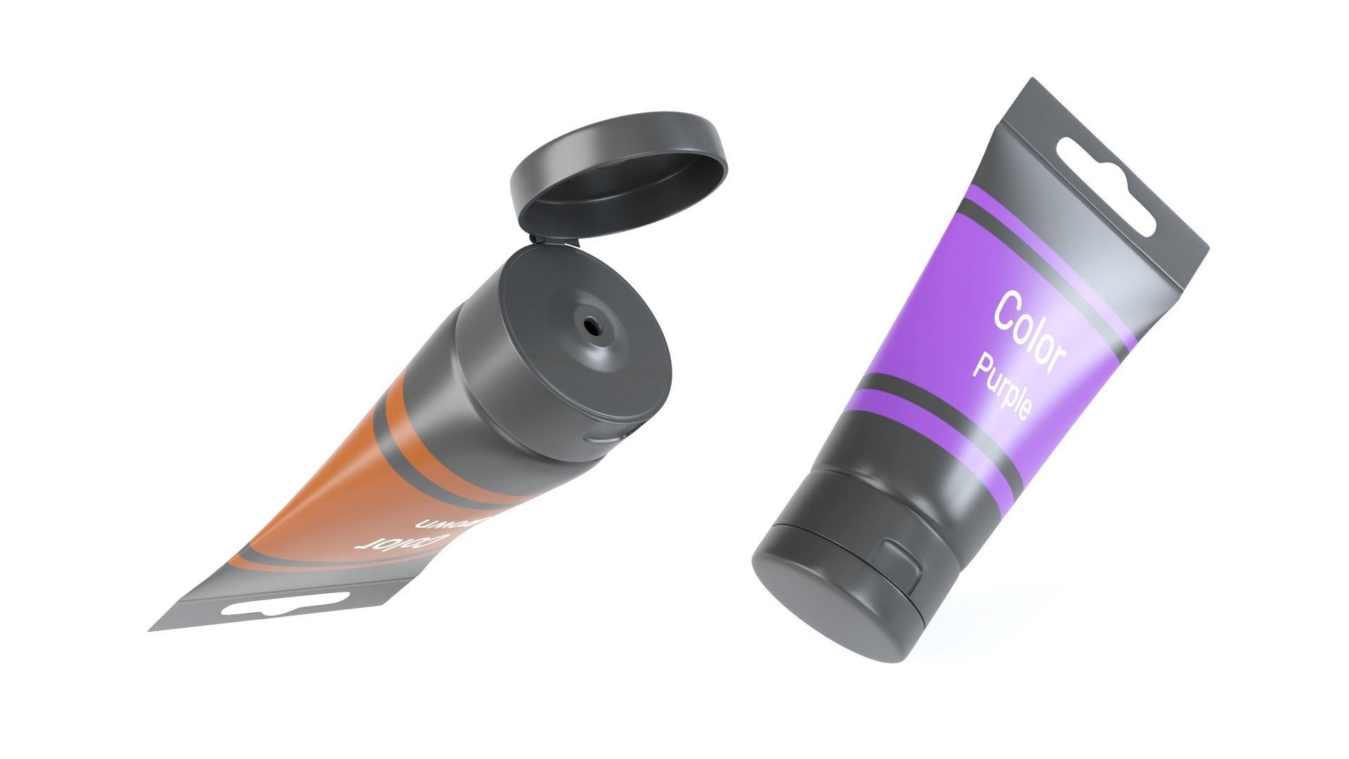 Acrylic Paint Pot Colors 3D model_2