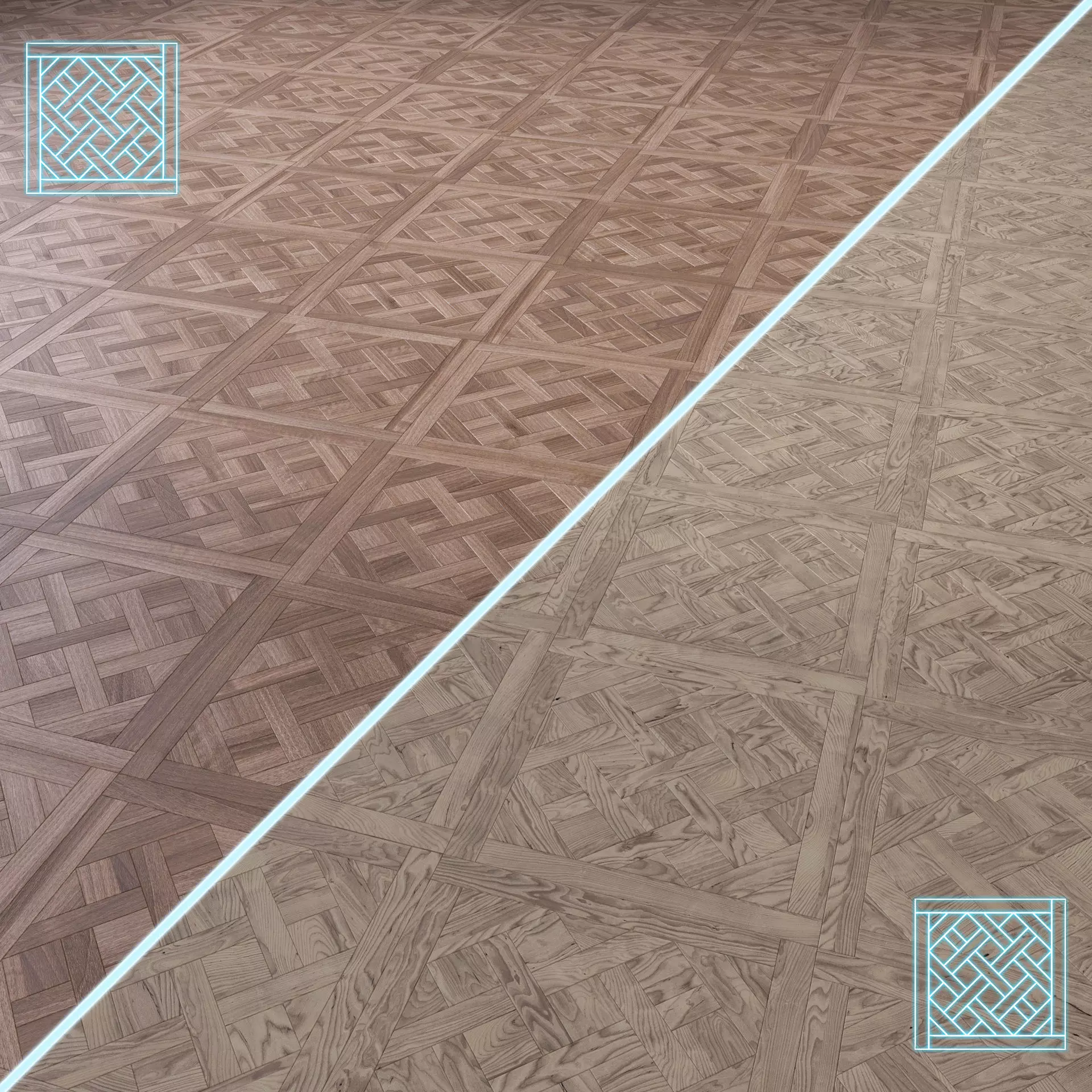 Parquet - Laminate - Wooden floor 2 in 1 Low-poly 3D model_0