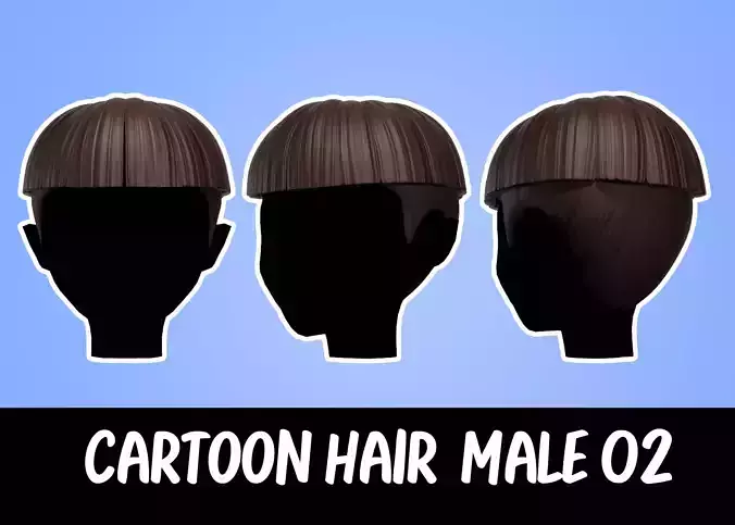 Cartoon Hair Male 02 