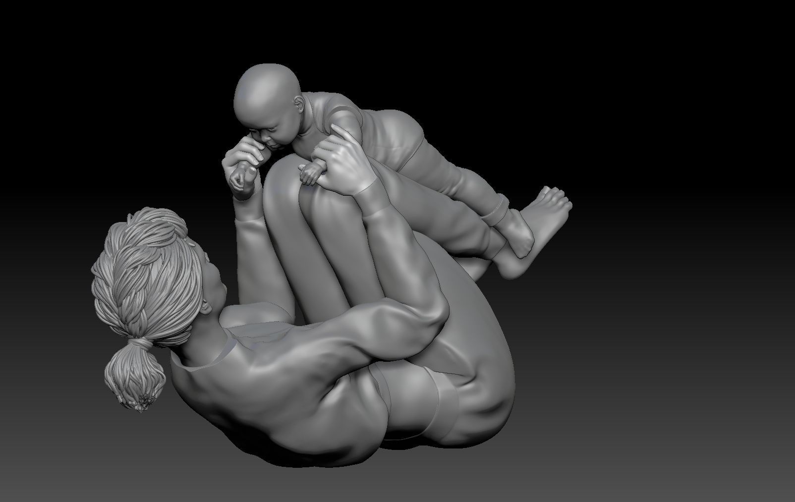 MOM AND NEWBORN 3 3D print model_7