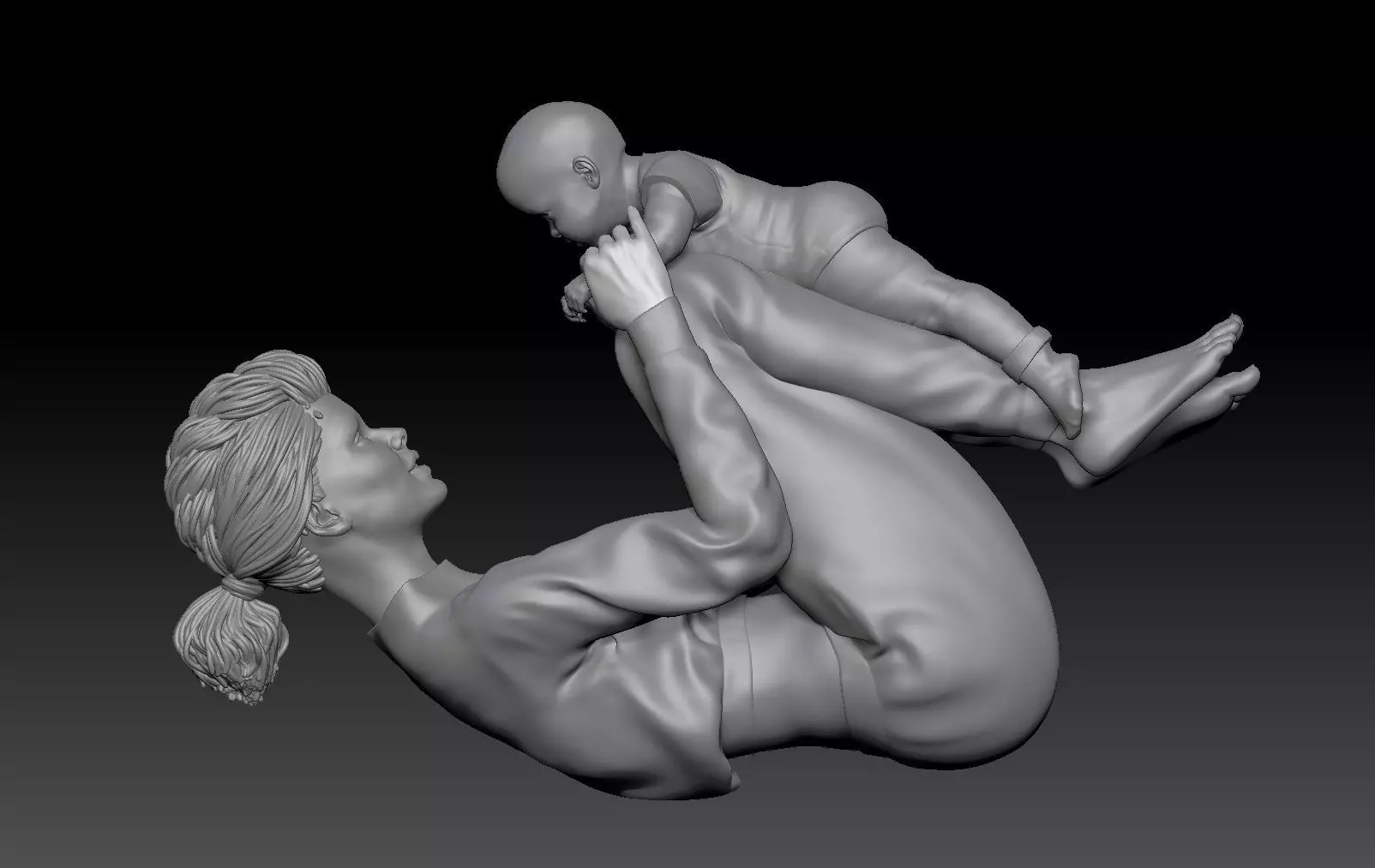 MOM AND NEWBORN 3 3D print model_0