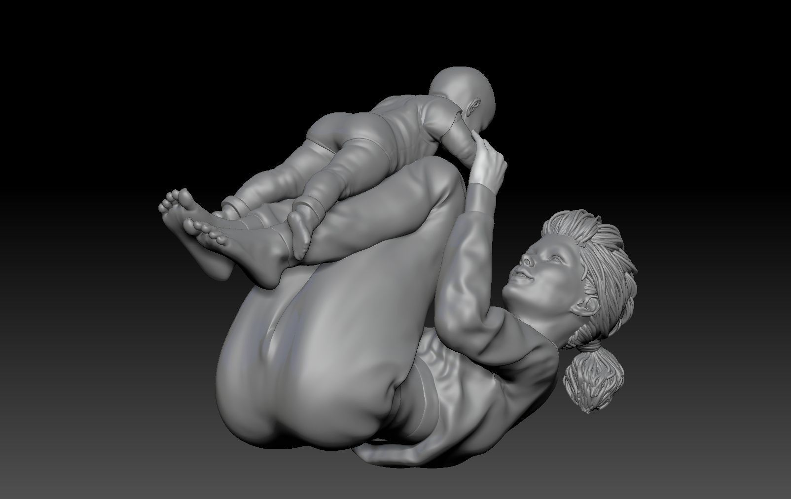 MOM AND NEWBORN 3 3D print model_3