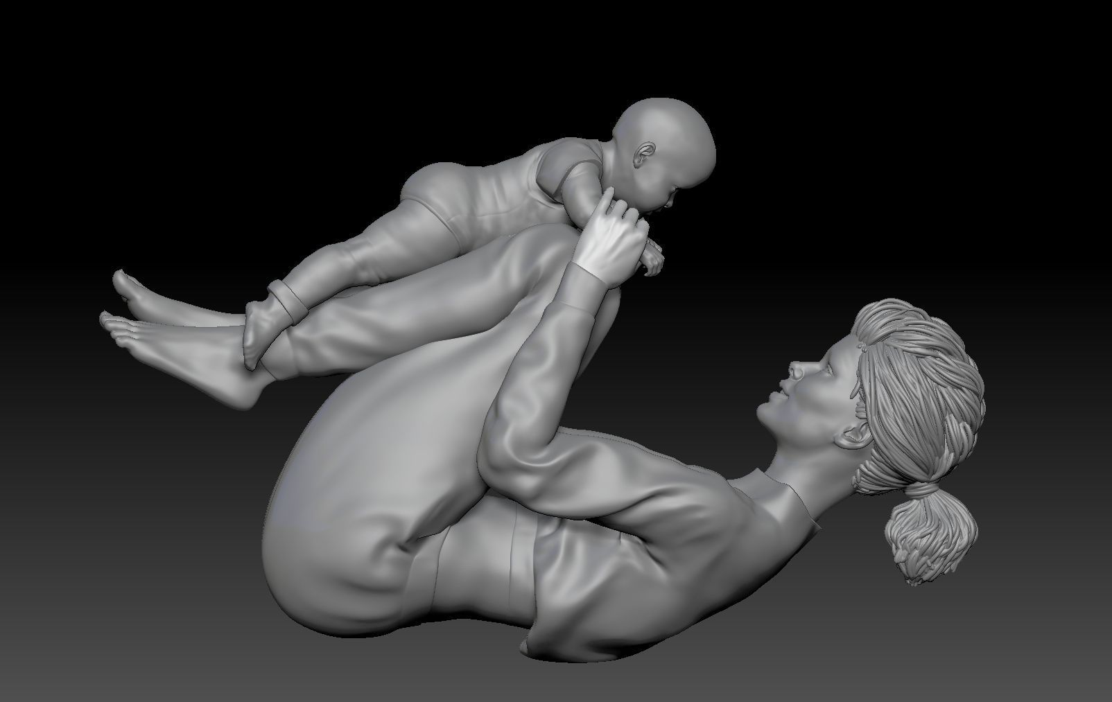 MOM AND NEWBORN 3 3D print model_4