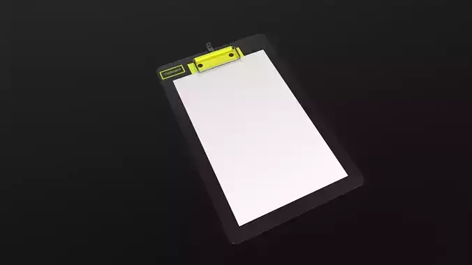 Clipboard 3D Model tablet with sticker