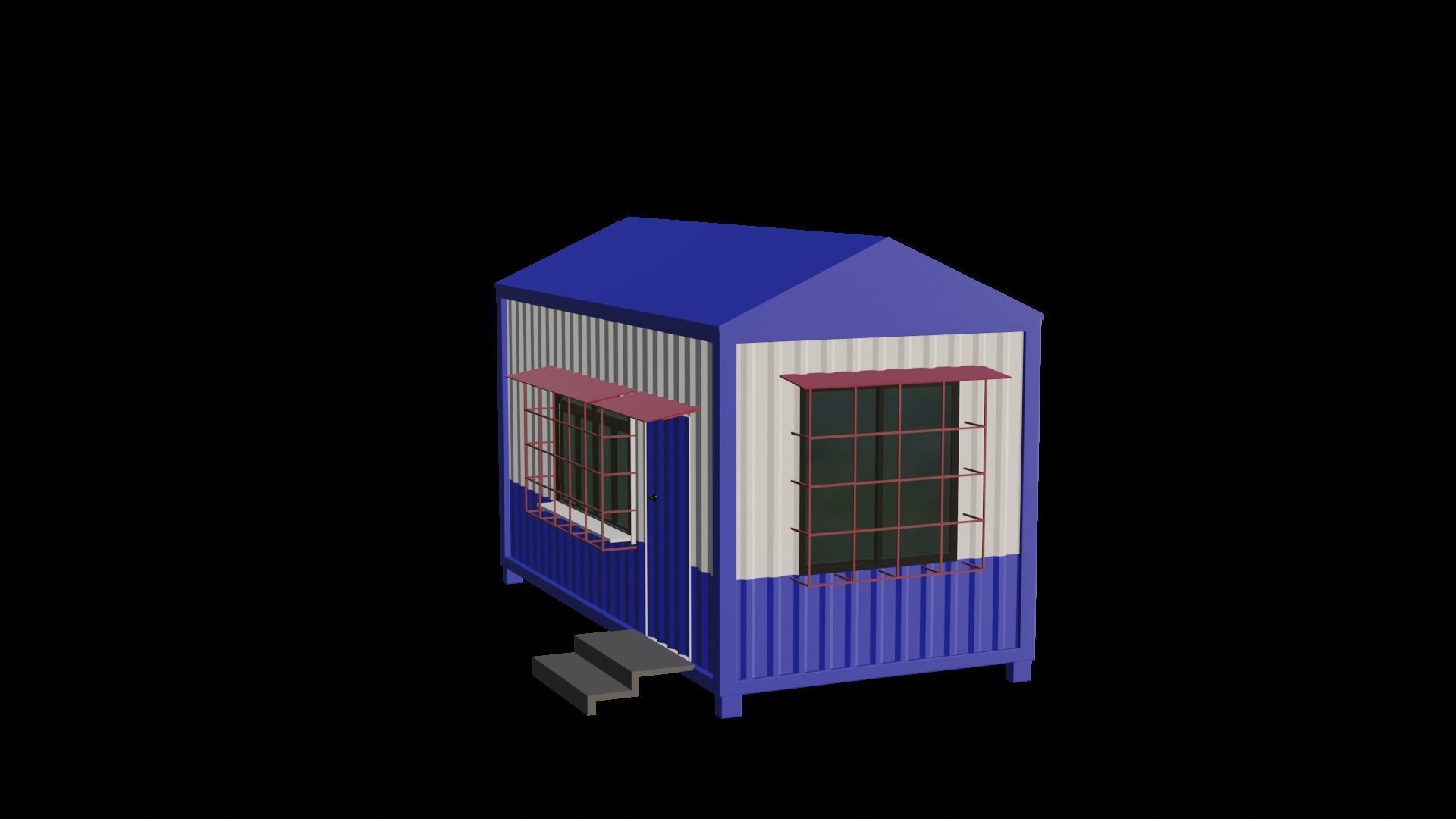 Security Cabin 3D model_2