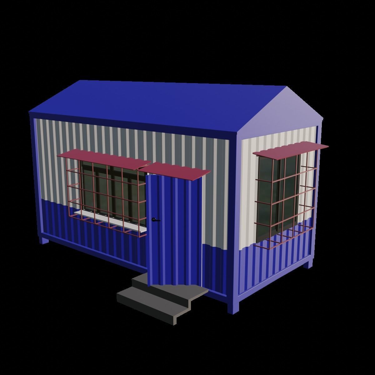 Security Cabin 3D model_4