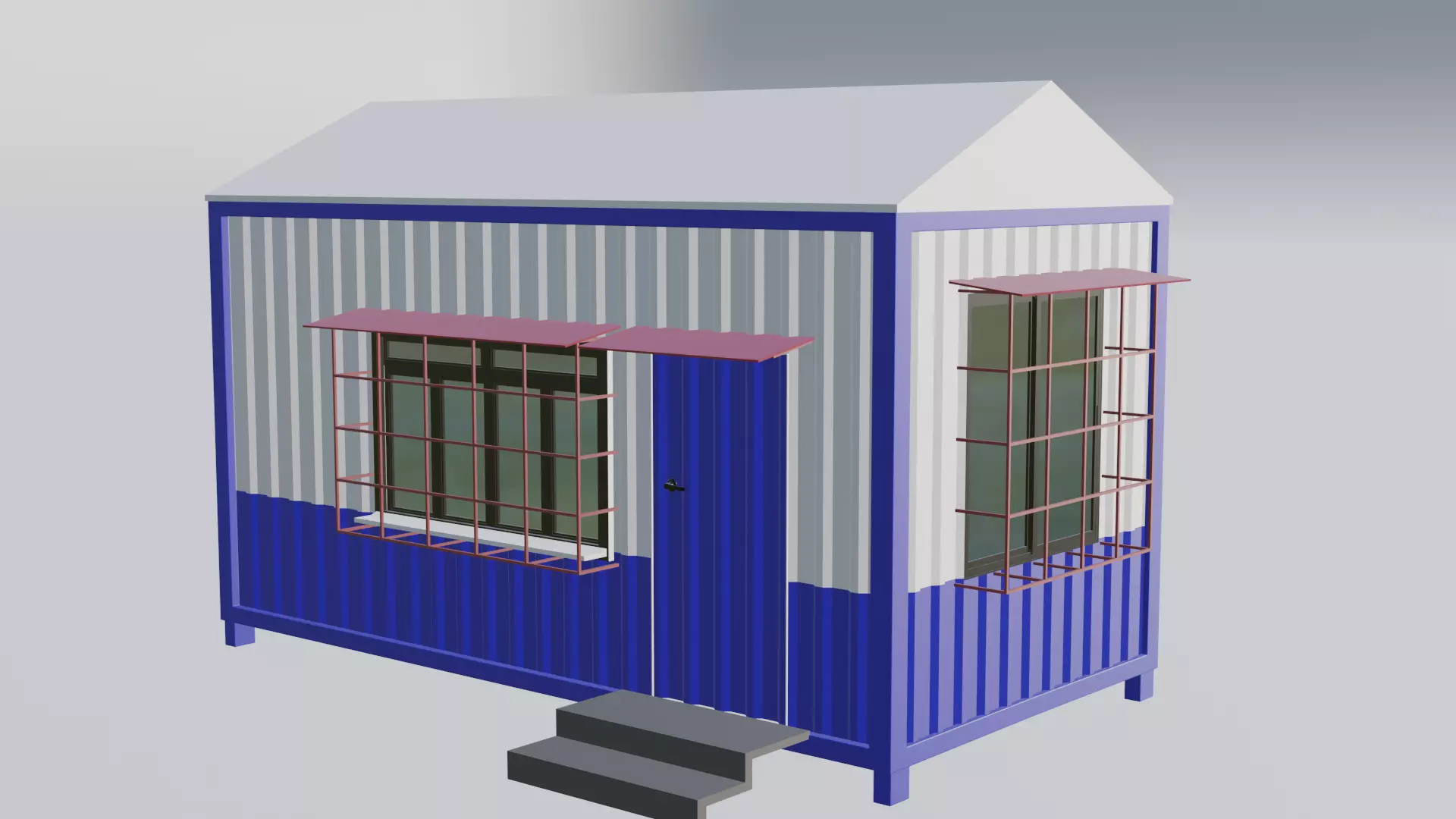 Security Cabin 3D model_0