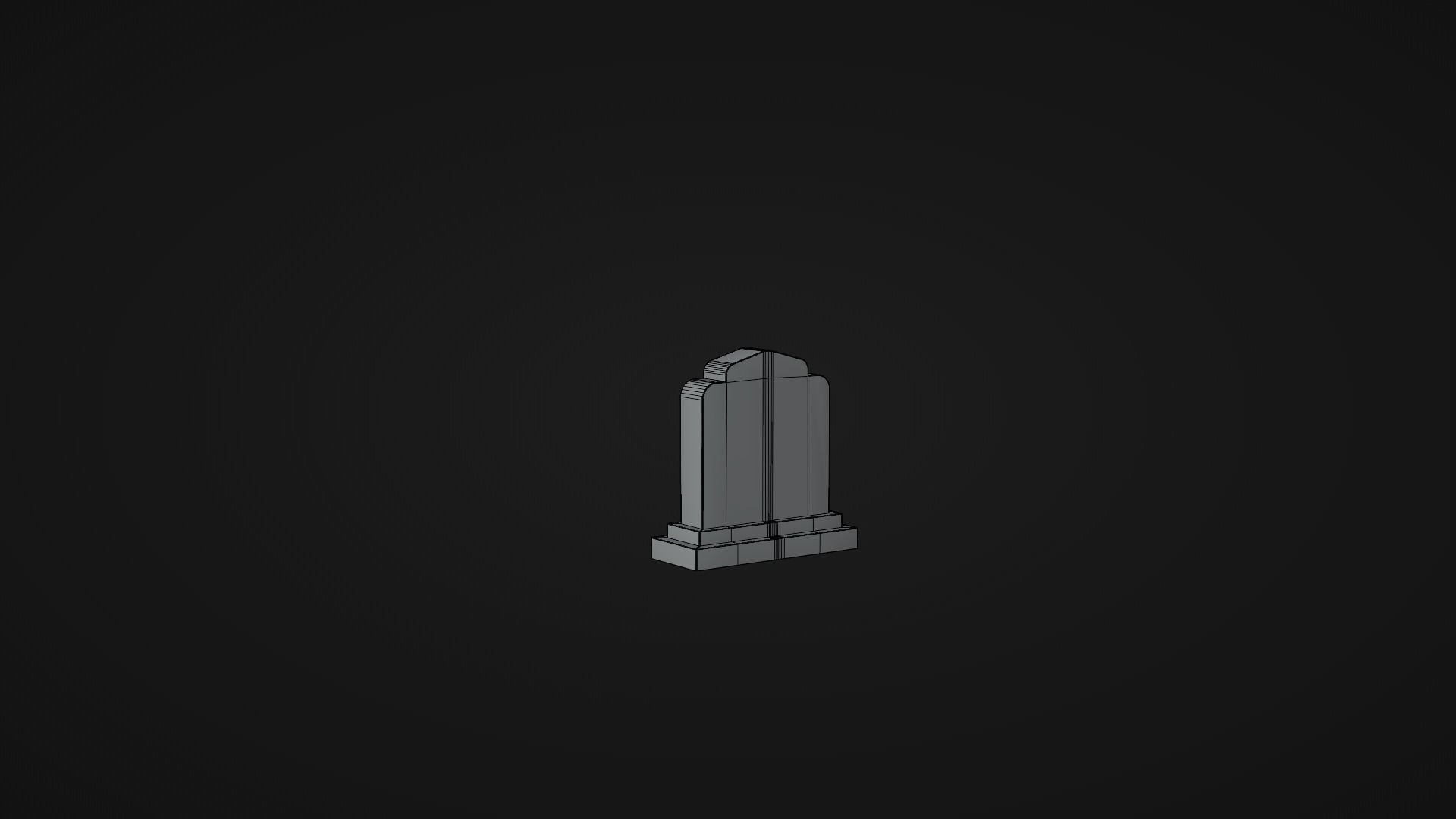 Low-poly PBR Gravestone set 6 items Low-poly 3D model_15