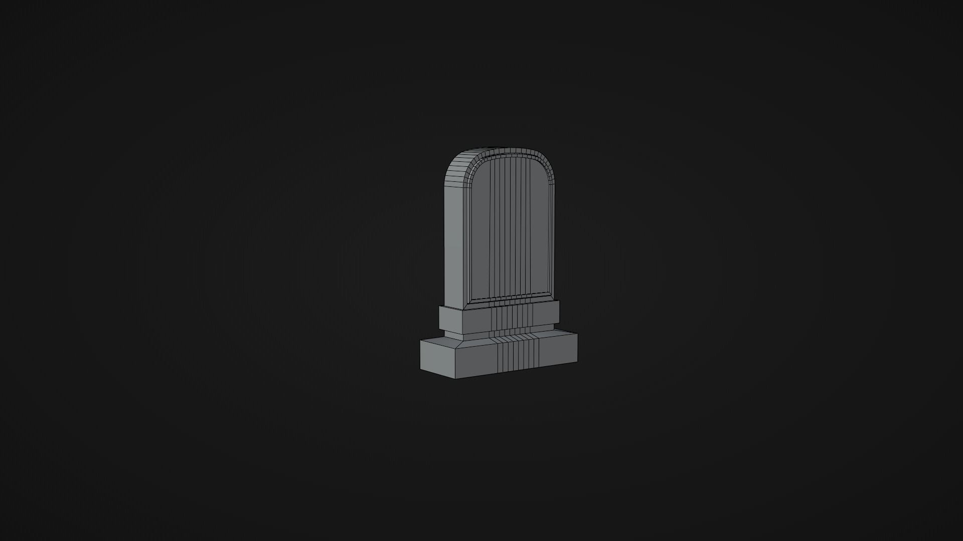 Low-poly PBR Gravestone set 6 items Low-poly 3D model_16