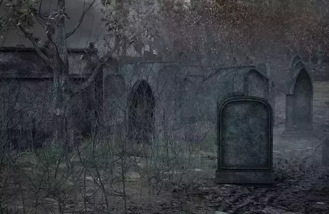 Low-poly PBR Gravestone set 6 items