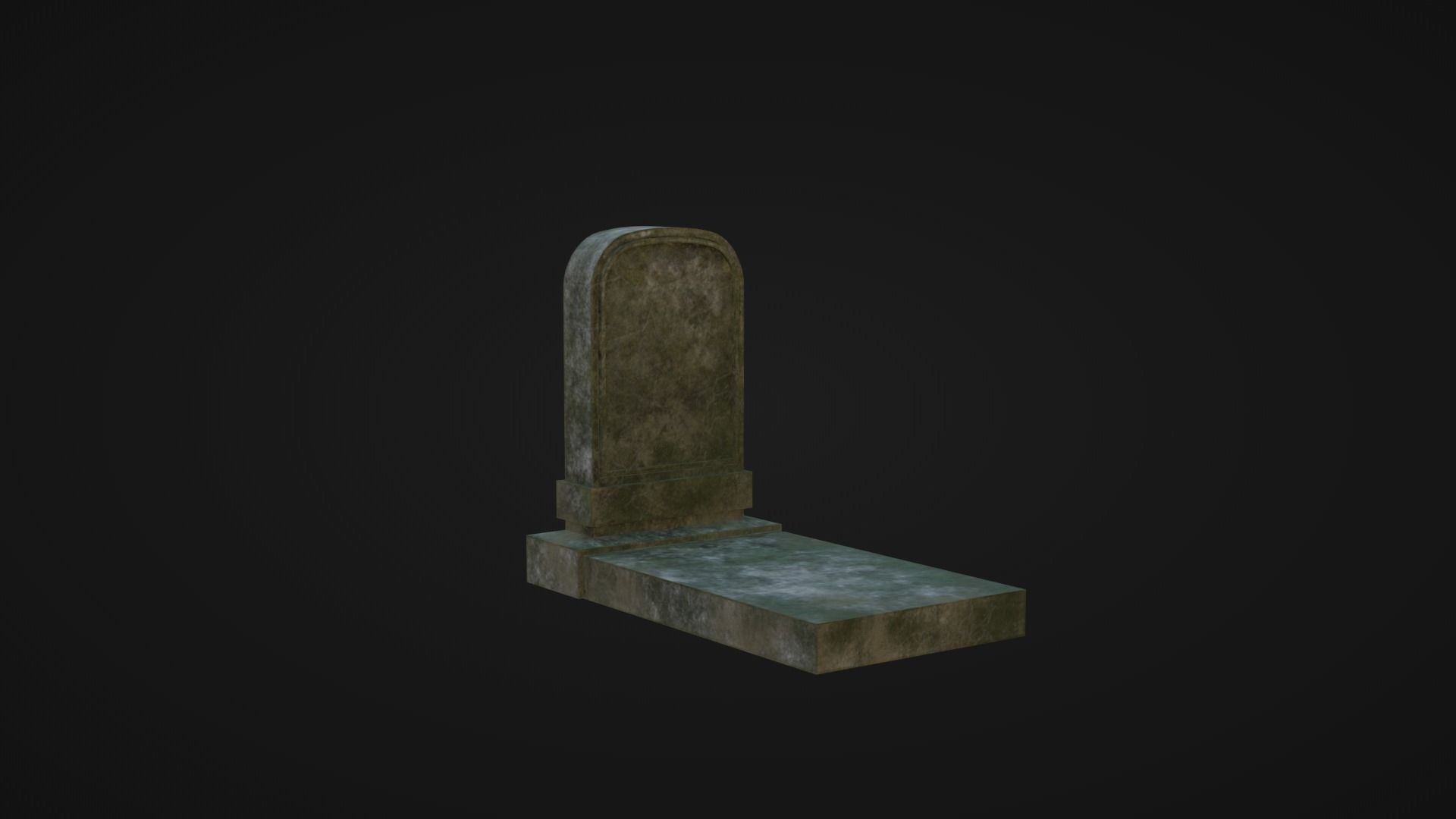 Low-poly PBR Gravestone set 6 items Low-poly 3D model_9