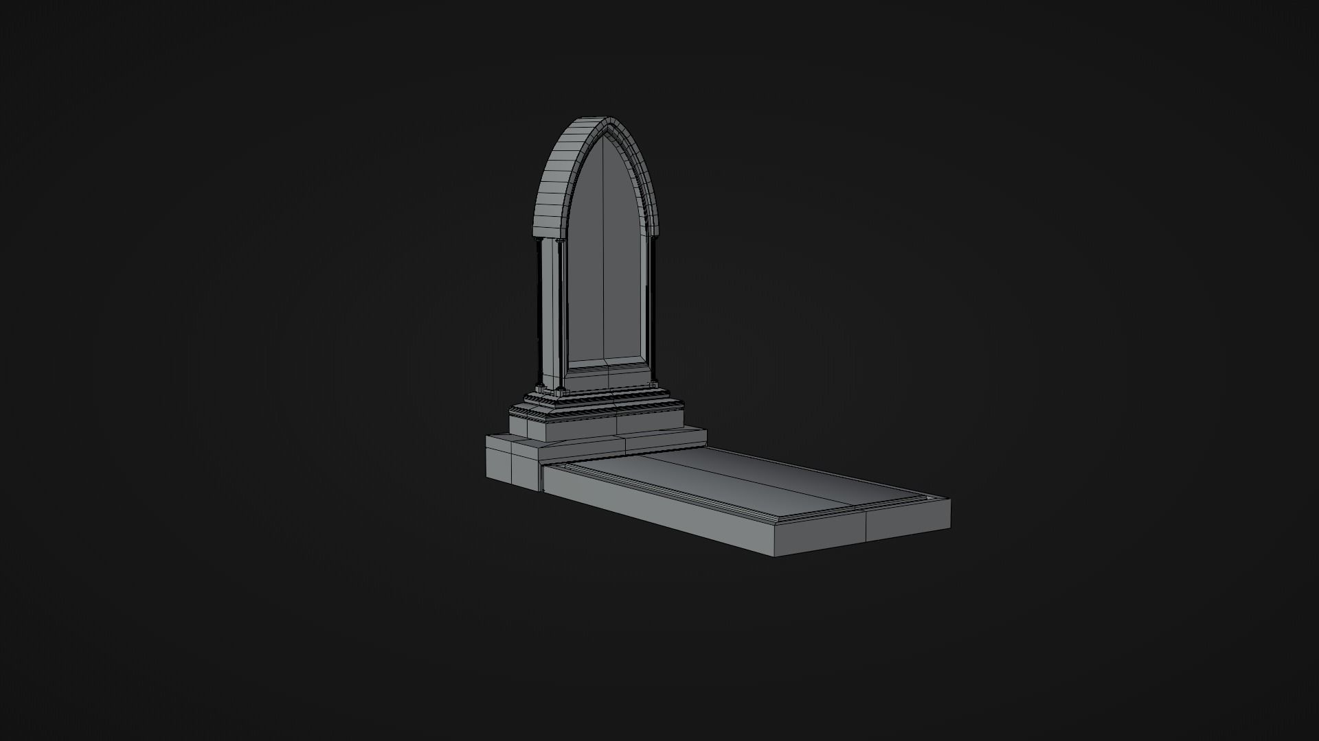 Low-poly PBR Gravestone set 6 items Low-poly 3D model_13
