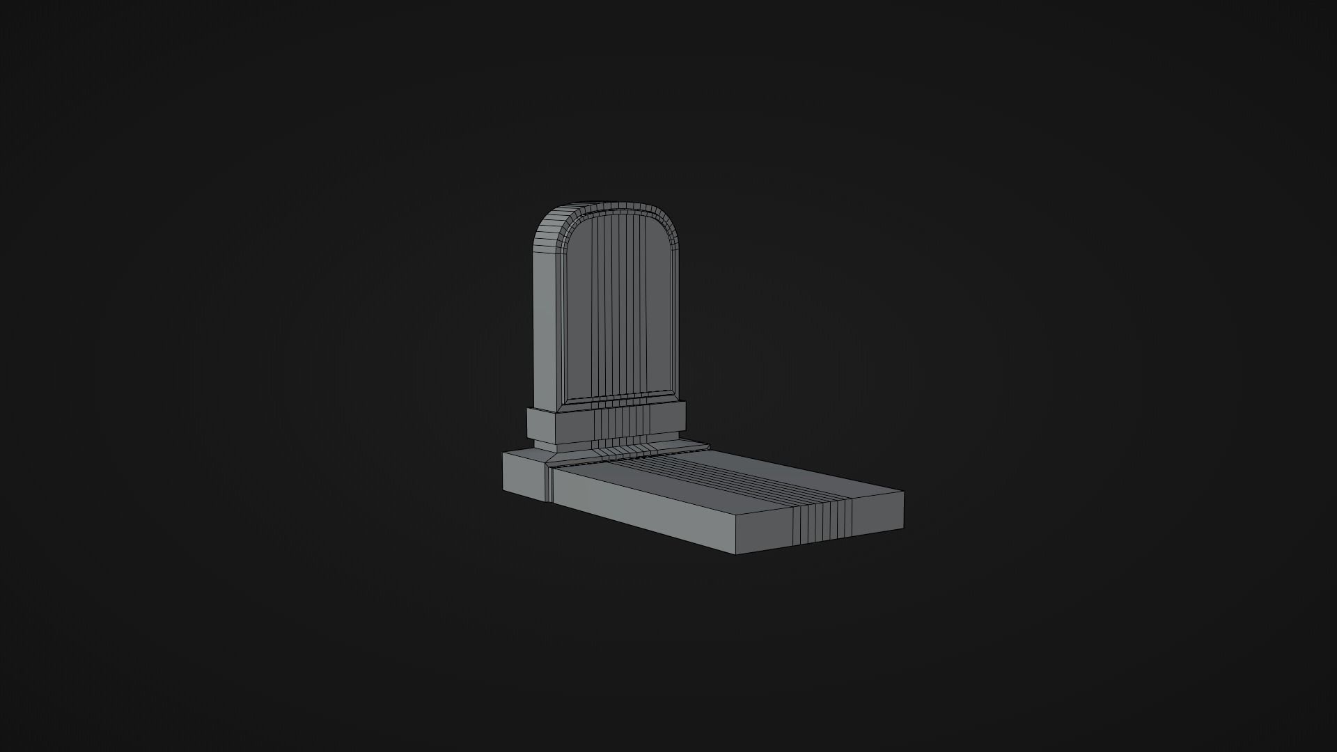 Low-poly PBR Gravestone set 6 items Low-poly 3D model_17
