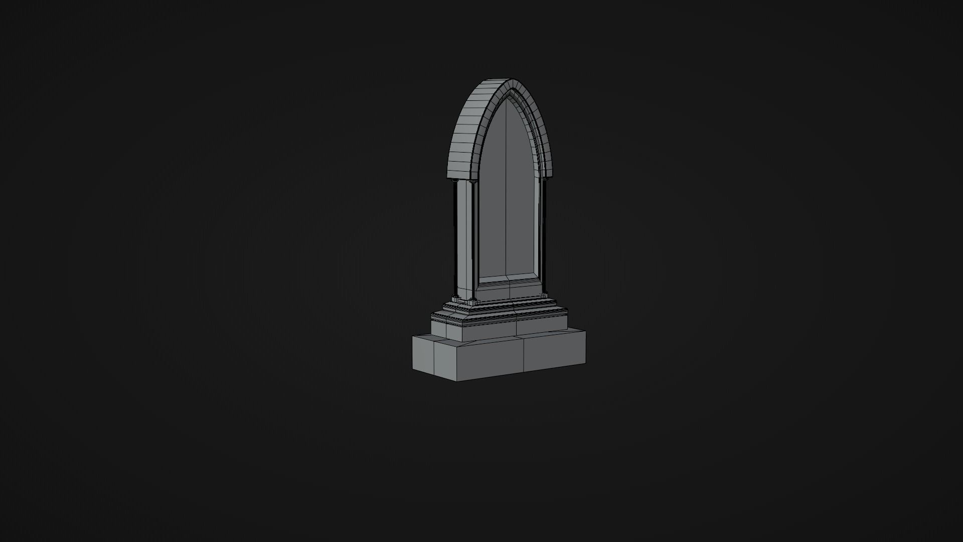 Low-poly PBR Gravestone set 6 items Low-poly 3D model_14