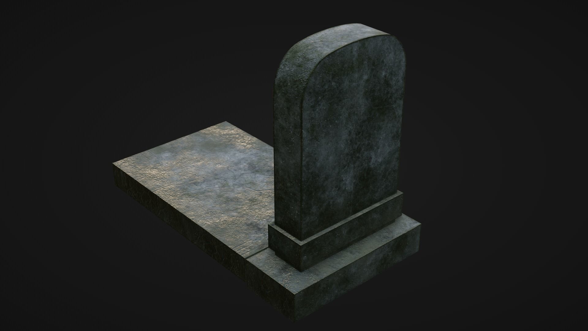 Low-poly PBR Gravestone set 6 items Low-poly 3D model_10