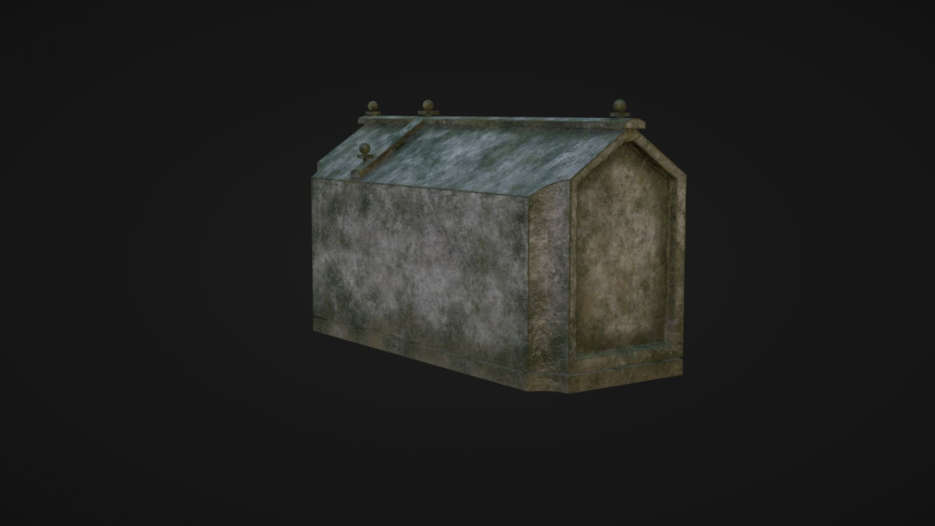 Low-poly PBR Gravestone set 6 items Low-poly 3D model_11