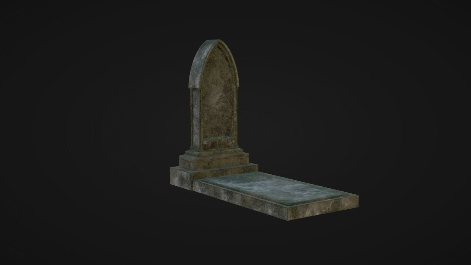 Low-poly PBR Gravestone set 6 items Low-poly 3D model_4